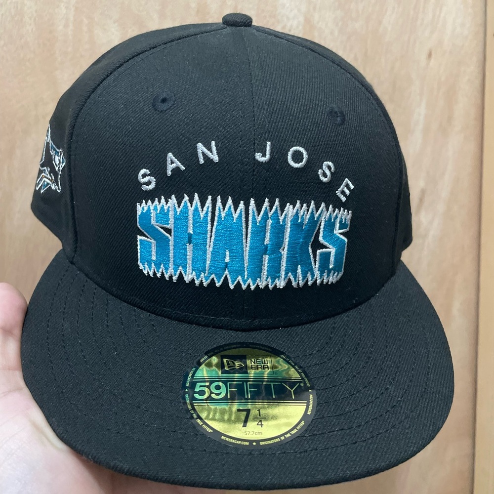 Hat club San Jose sharks mascot patch size 7 1/4 new era fitted brand new